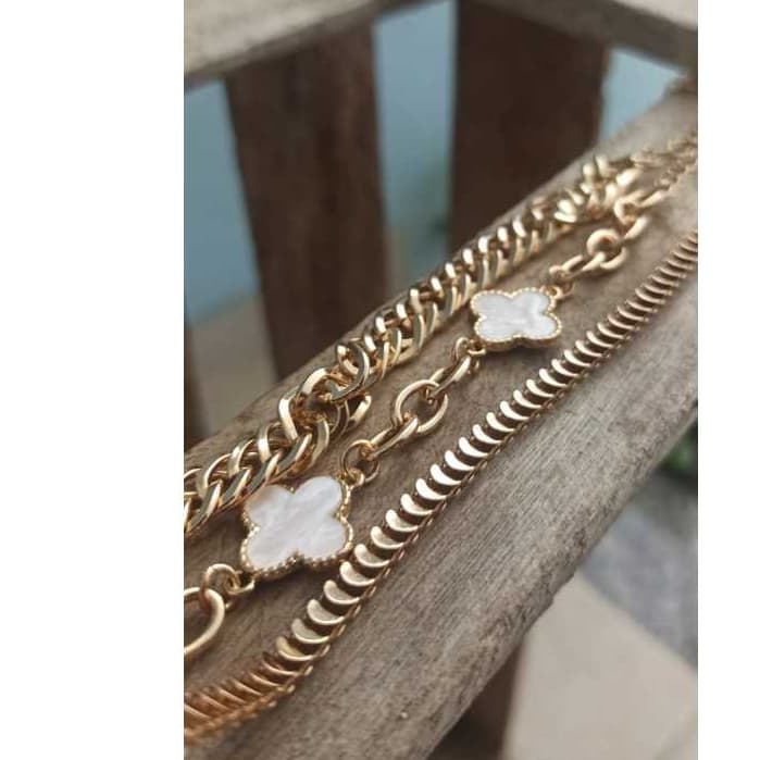 Kit flor da sorte - 3 pulseiras + bracelete brinde