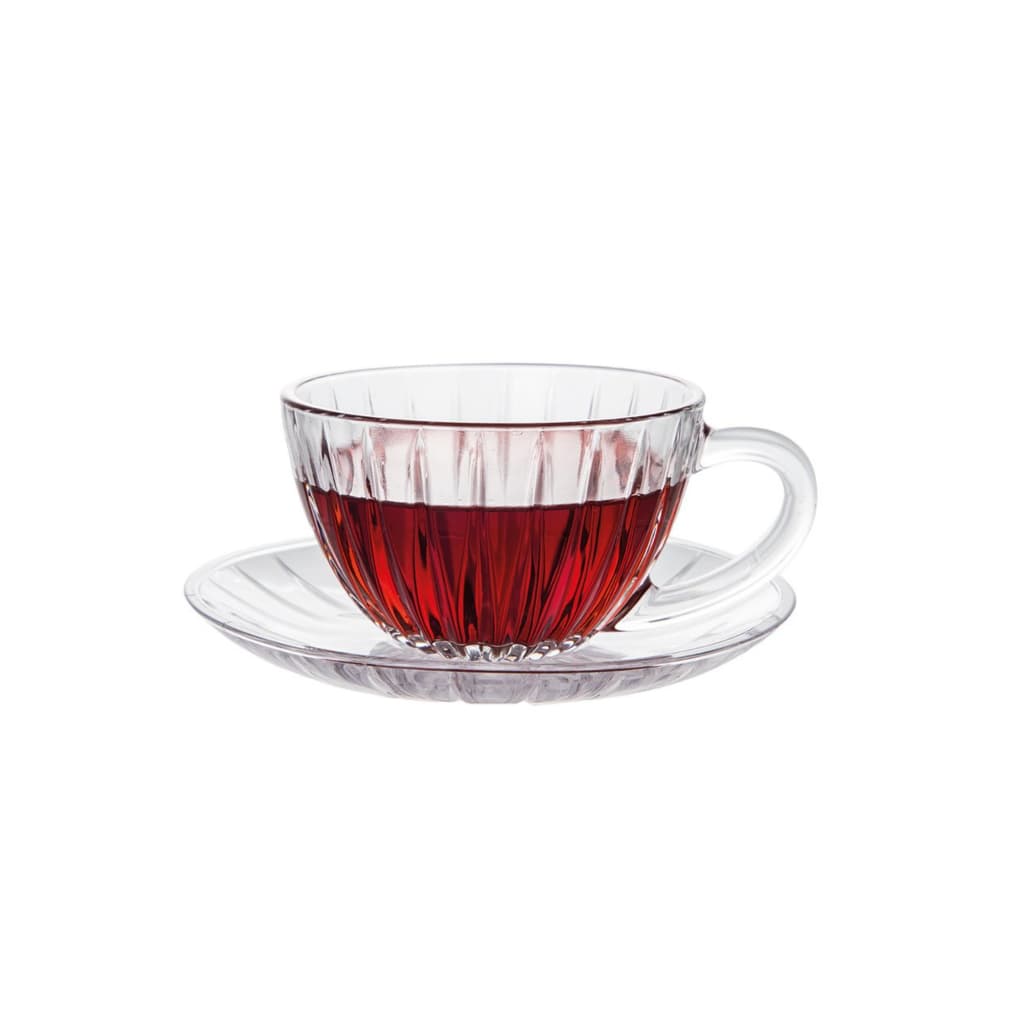 Xícaras de Cristal Siena 210ml com Pires – Conjunto Elegante 12 Peças