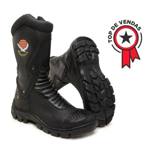 Bota Coturno Motoqueiro Motociclista Militar Samu Masculino Cano Alto