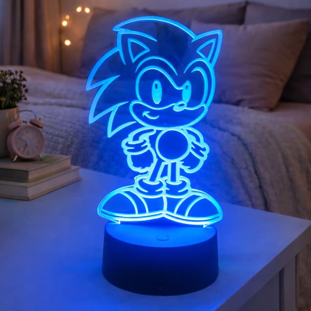 Luminária Led 3D mesa  Sonic /Abajur / Luz noturna / Presente criativo