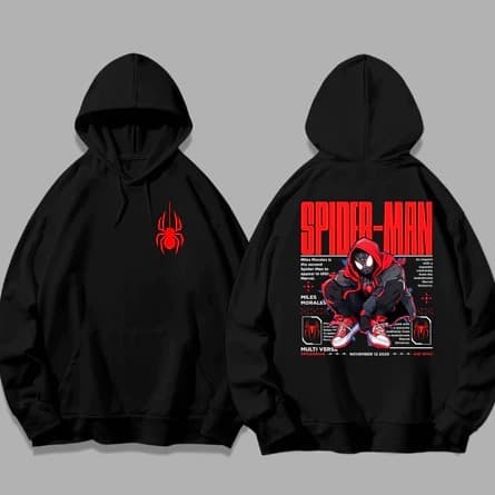 Blusa De Frio Moletom Ganguru Spider Man Homem Aranha Algodão Franelado Com Capuz Premium