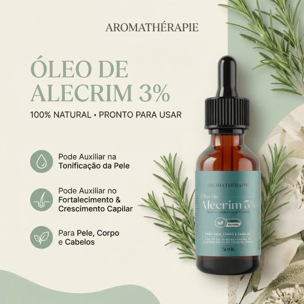 Óleo de Alecrim 3% Pronto para a Pele 30mL Aromathérapie