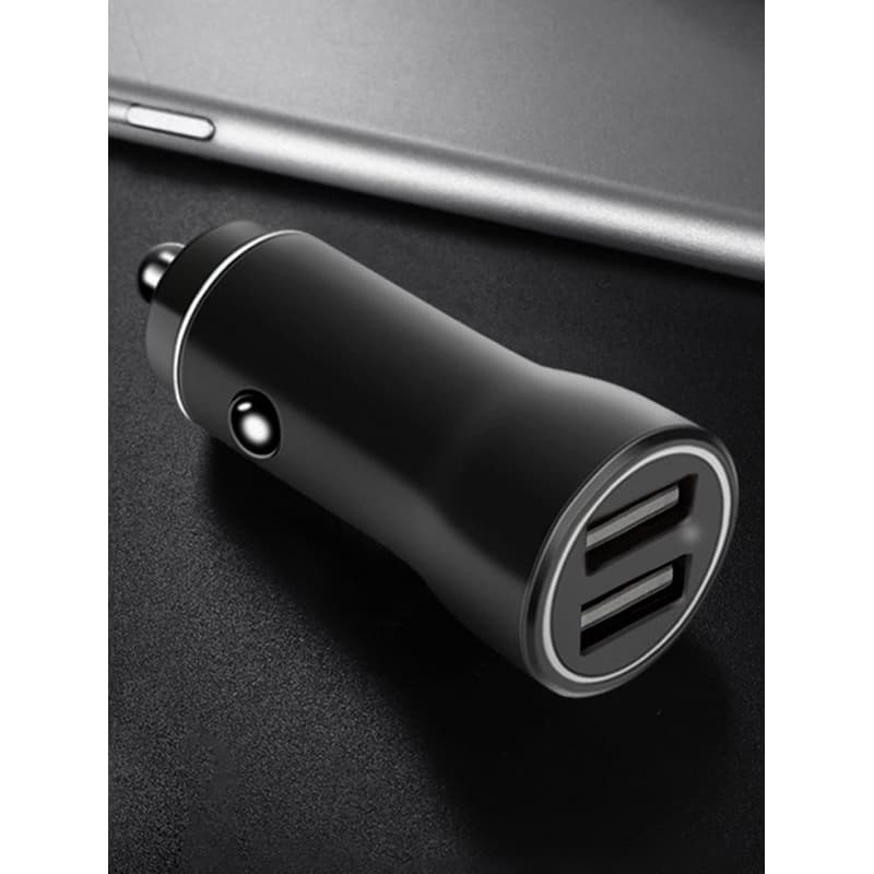 carregador turbo USB duplo para carros e motos, acompanha cabo de IOS
