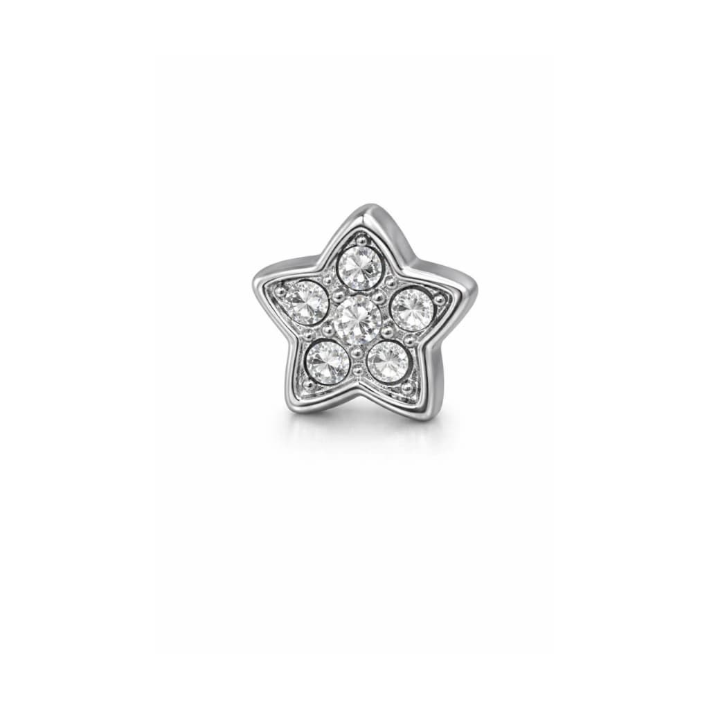Berloque Estrela Cravejada Separador Aço Inox Pode Molher Pingente Charm Joia Luxo Strass