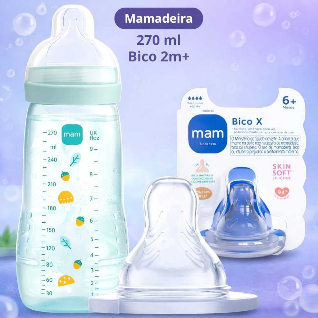 Kit Mamadeira + Bico X MAM Easy Active 270ml e Bico +6 Meses