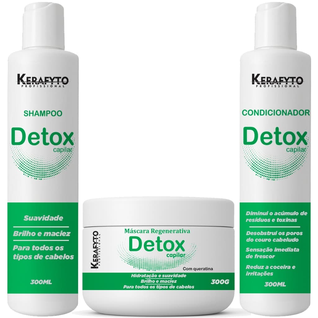 Kit Detox Capilar Kerafyto – Limpeza Profunda, Frescor Imediato e Renovação dos Fios