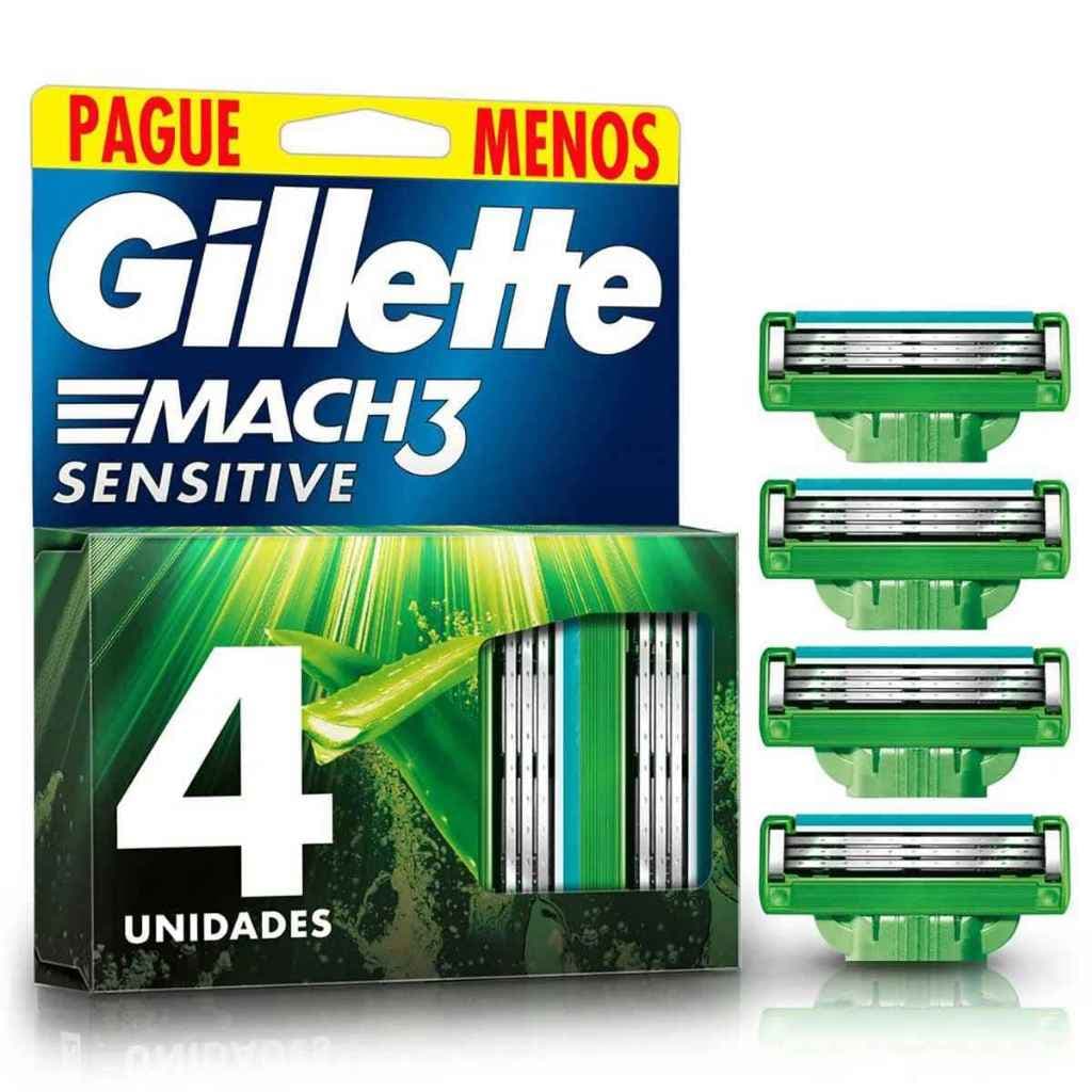 Refil Para Barbear Gillette Mach3 Sensitive Leve 4 Pague 3 - Original