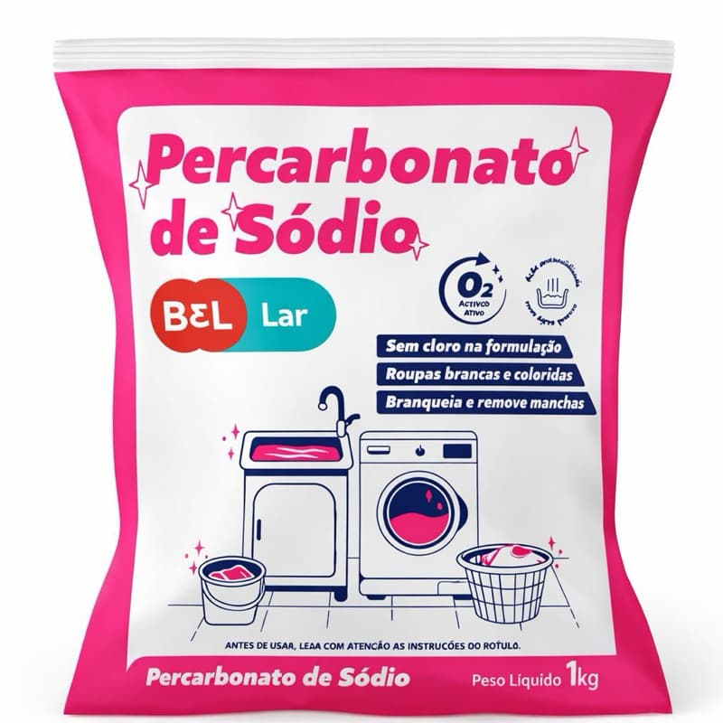 Percarbonato de Sódio Bel Lar 1kg – Clareador de Roupas Brancas e Coloridas