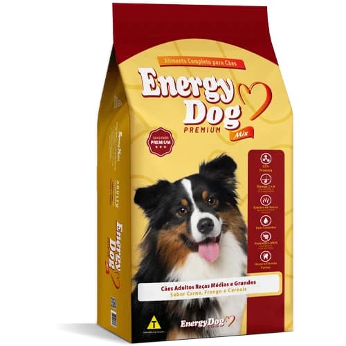 RAÇÃO Energy Dog 22 % Proteína – Cães Adultos Para Músculos Fortes & Pelo Brilhante