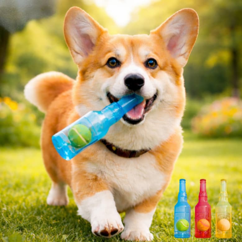 Brinquedo Interativo para Cachorros – Garrafa com Bola Interna