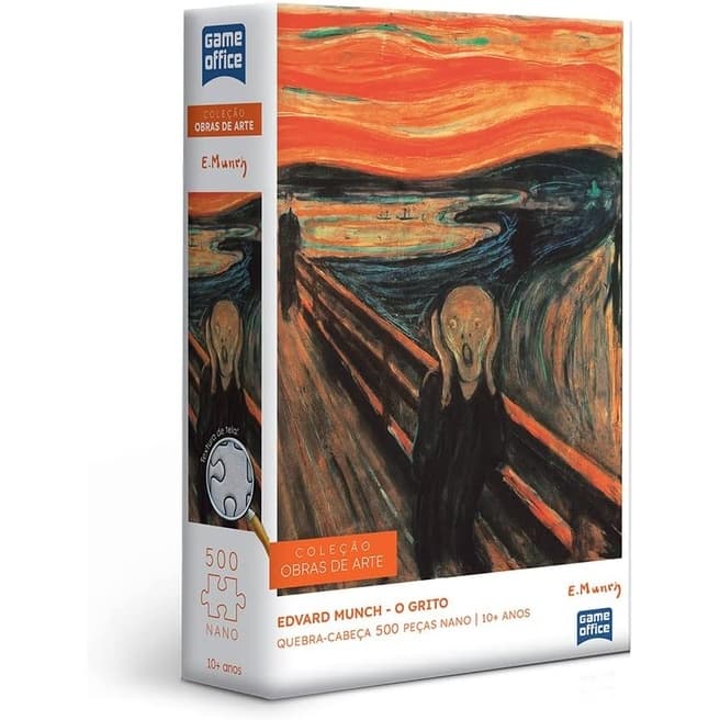 QUEBRA CABEÇA O GRITO EDVARD MUNCH 500 PEÇAS NANO TEXTURA TOYSTER COLEÇÃO OBRA DE ARTE PINTOR PUZZLE