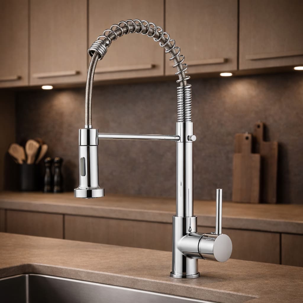 Torneira Cromada Gourmet Para Cozinha  360° Monocomando Com Spray