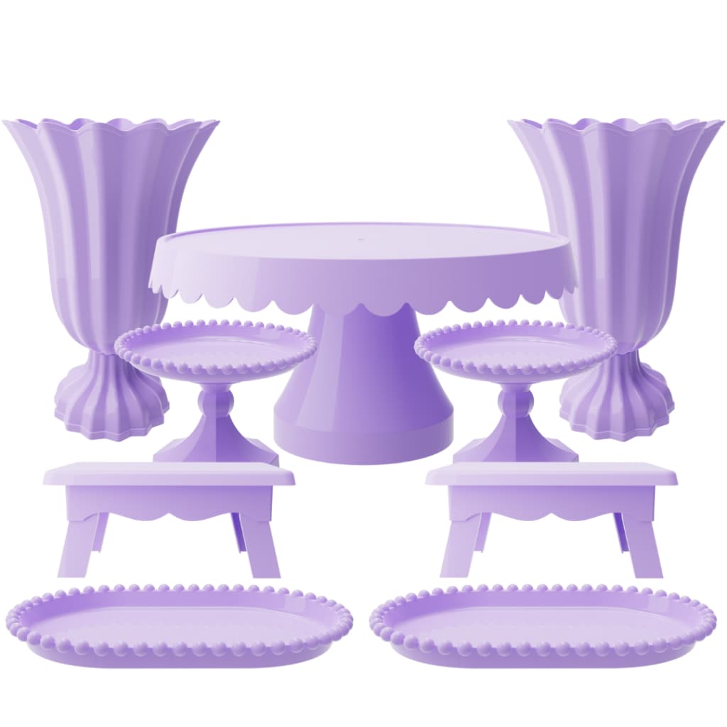 Kit Completo 9 Itens Festas Aniversário Casamento Prático Moderno Elegante Decoração