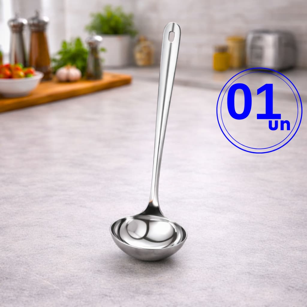 Concha para Servir Feijão Molho Caldo Aço Inox Premium 23cm Cozinha Casa Restaurante Buffet