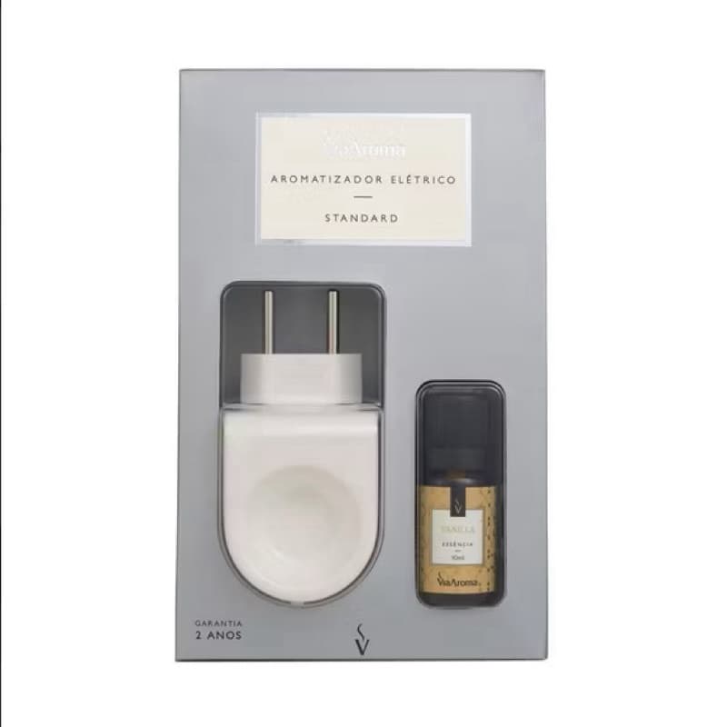 Aromatizador Difusor Elétrico Standard Via Aroma + Essência Vanilla 10ml Bivolt Original