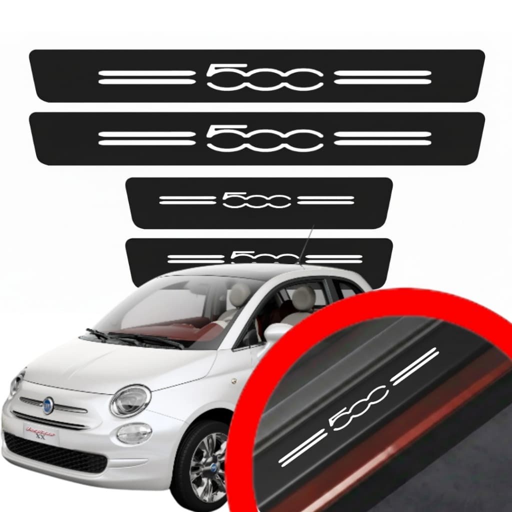 SOLEIRA PROTEÇAO PORTA FIAT 500 UNIVERSAL VINIL PARA CARRO AUTOMOTIVO PERSONALIZADA VARIAS CORES