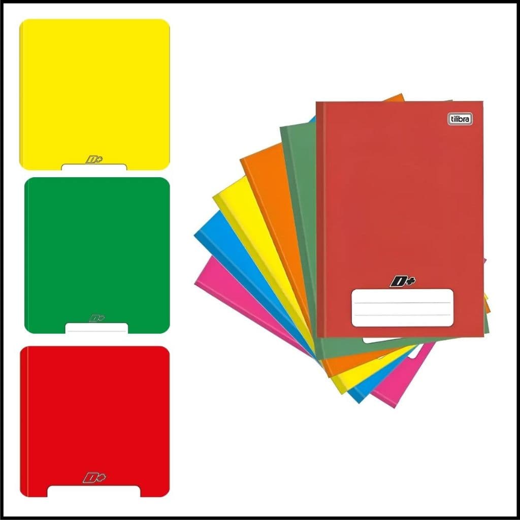 Caderno Brochura Tilibra Credeal Lift Pacote 5 Sortidos 96 Folhas Capa Dura Brochurão