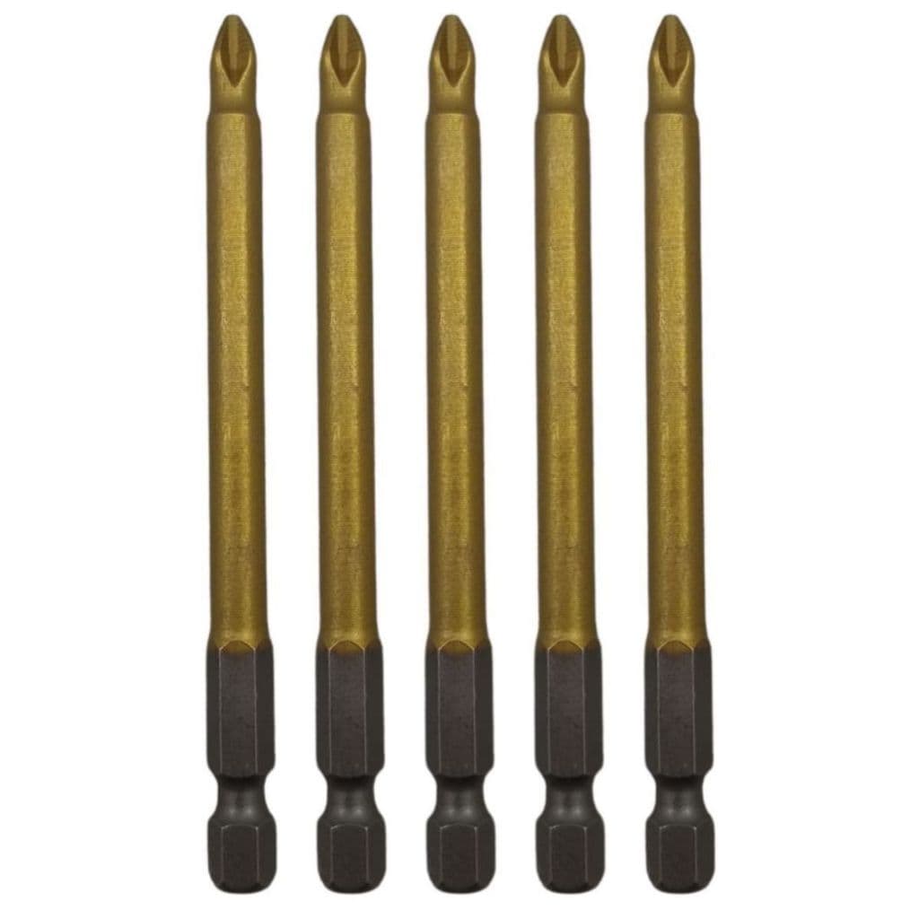 Ponta Bits PH2 90mm Ponteira Titânio Magnética Parafusadeira Philips Kit 5 Peças