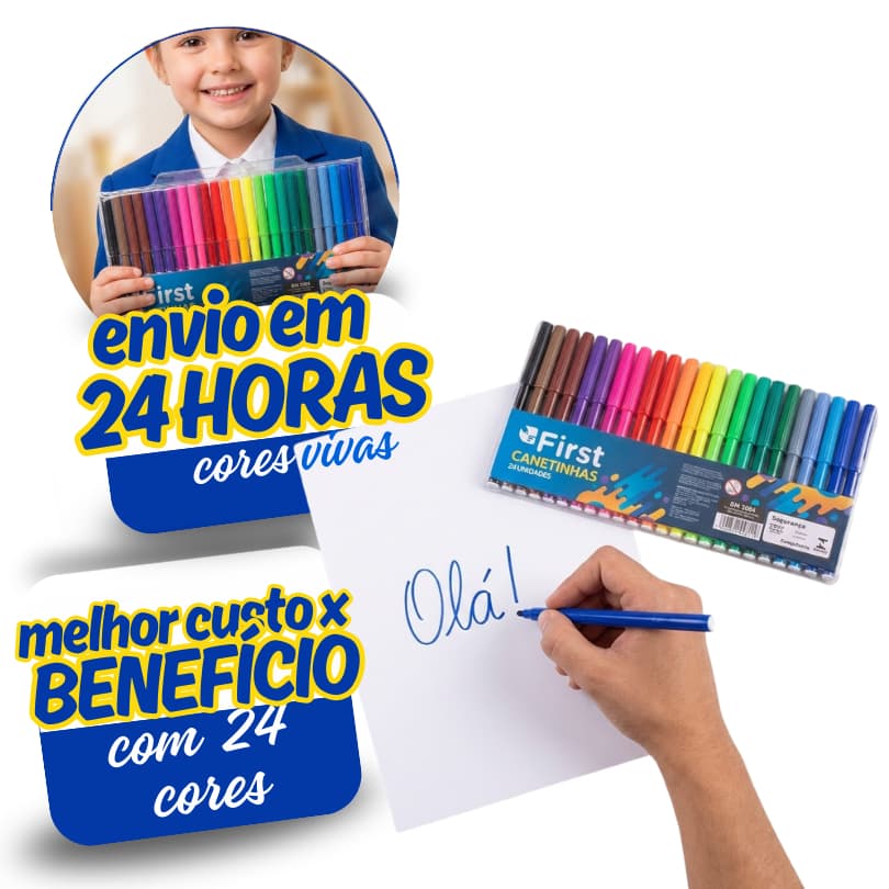 Kit Marca Texto com 4 Unidades Neon Escolar Profissional