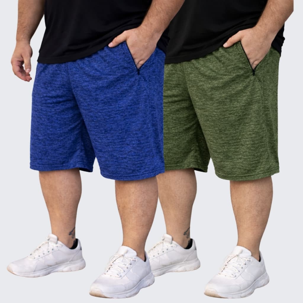Kit 2 Shorts Masculino Dry Fit Bermuda Plus Size