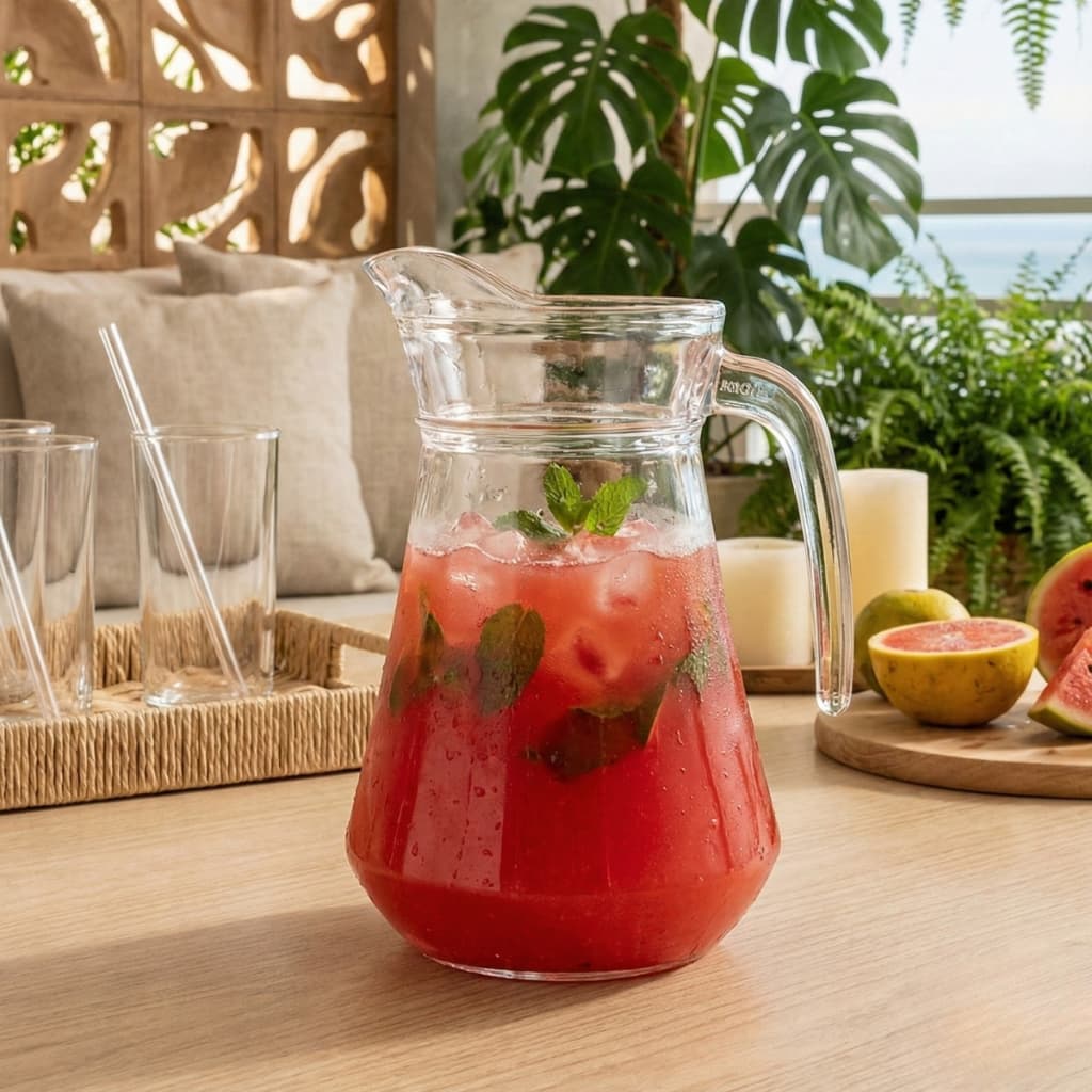 Jarra Vidro Suco Água Restaurante Hotel Buffet Bico Vertedor Resistente 1L Luminarc By Ruvolo