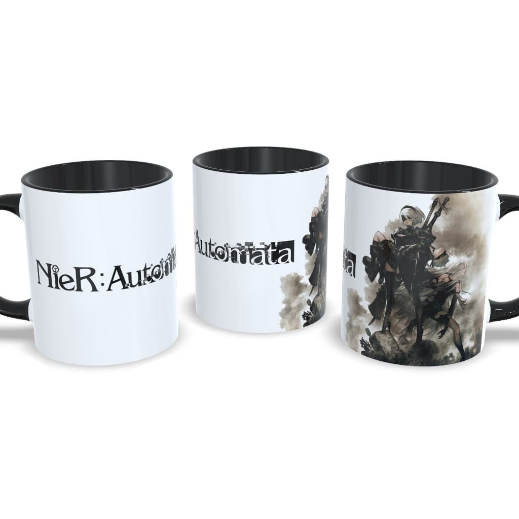 Caneca NieR Automata 2B 9S A2 Cerâmica 325ml Premium Geek Gamer RPG