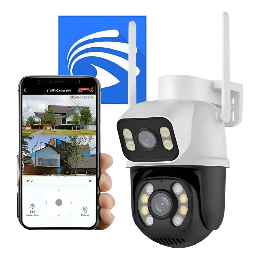 Câmera Lente Dupla Prova D'água Ip Wifi Externa App Yoosee Jortan 6mp Ultra Wi-fi Ip Visão Noturna