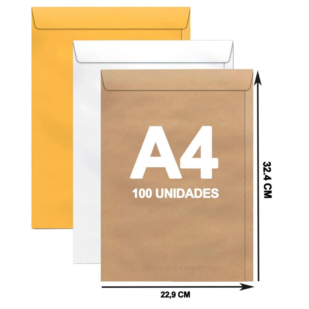 Envelope A4 22x32 cm Kraft 229x324 Pardo