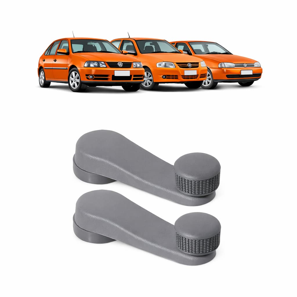 Par de Manivela Do Vidro Gol G2 G3 G4 G5 G6 Fox Cor Cinza