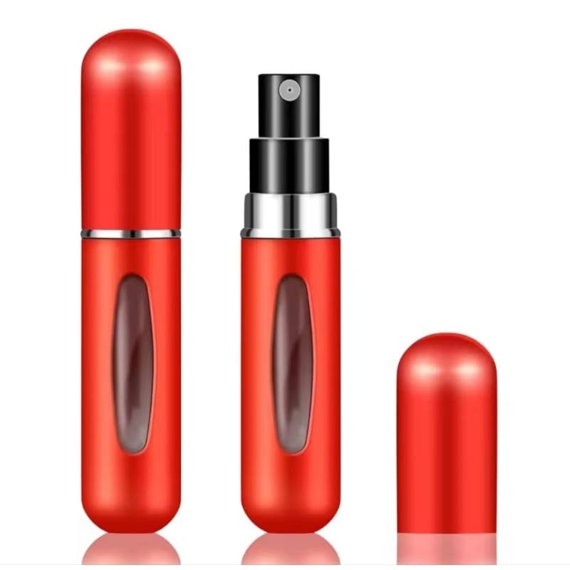 Frascos Porta Perfume Portátil Recarregável 5 ml – Mini Refil Spray Bolsa Presente de Viagem Academia Futebol  Vermelho