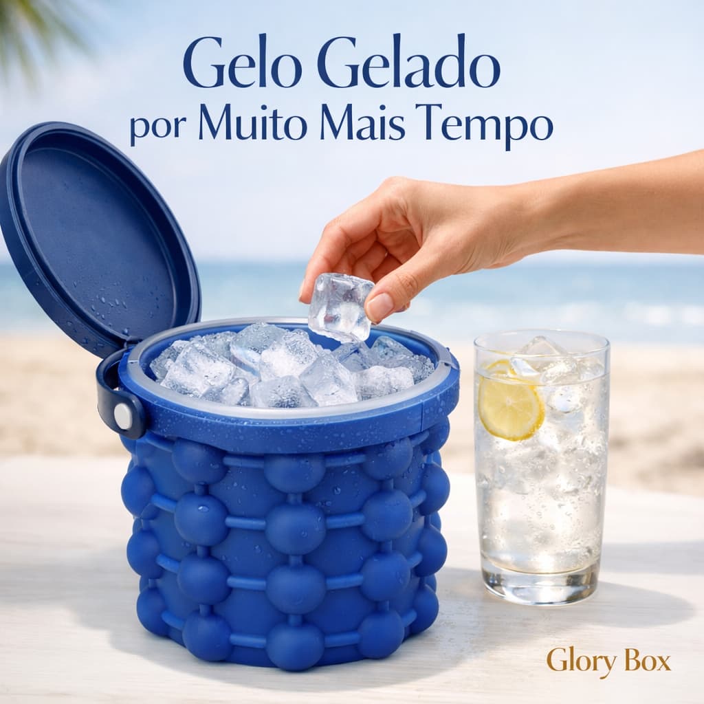 Balde de Gelo Térmico Silicone com Tampa, Porta Gelo Portátil, Balde de Gelo para Cerveja
