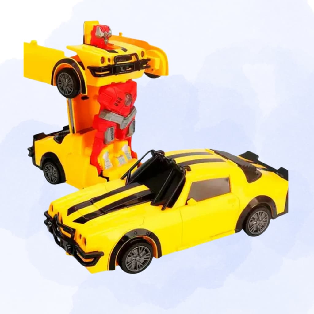 Camaro Solta Fumaça Brinquedo Carro Bate e Volta Transformers Robô Com Som e Luz