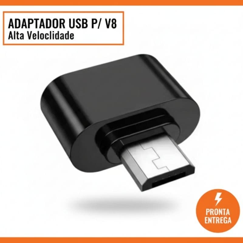 Adaptador Conversor Micro Usb V8 Otg Macho Saida Usb Fêmea