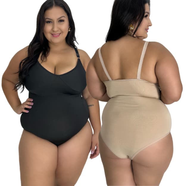 Body Modelador Feminino Plus Size Suplex Alça Reforçada cinta Compressão Cirurgico Modelador  9.9