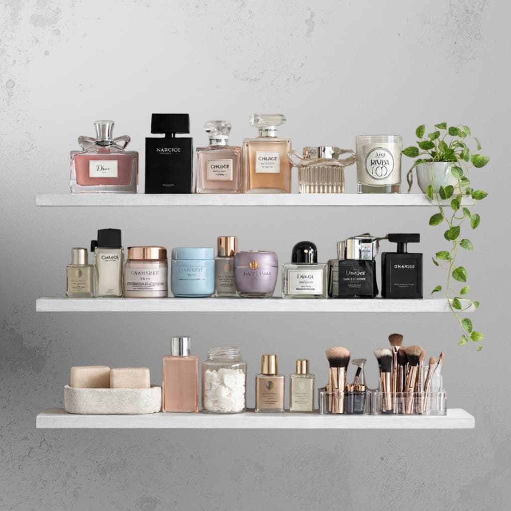 Prateleiras Decorativas 3 Peças 60x15cm Organização De Maquiagem Perfumes