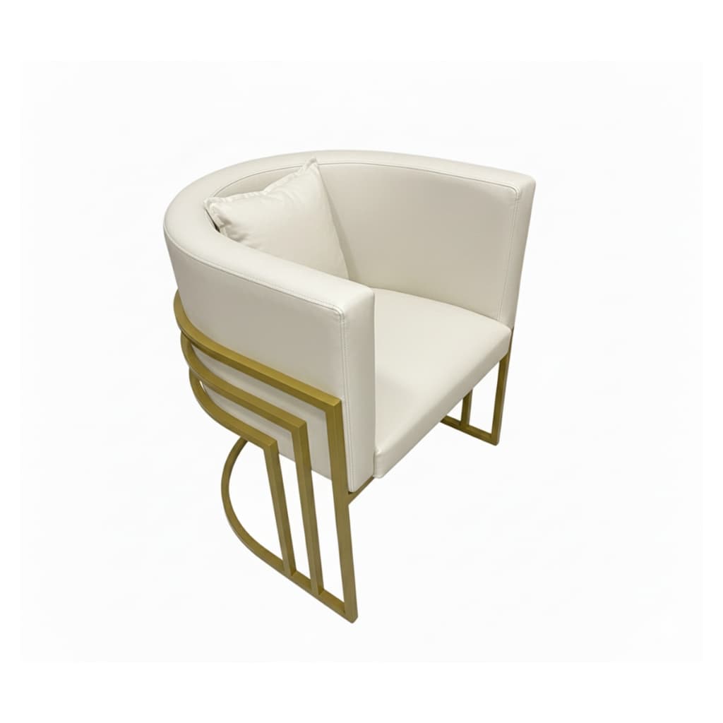 Poltrona Oasis CORINO/LINHO/BOUCLE Base de Ferro Tres Curvas Luxo Salao Escritorio Consultorio Decorativa Varias Cores