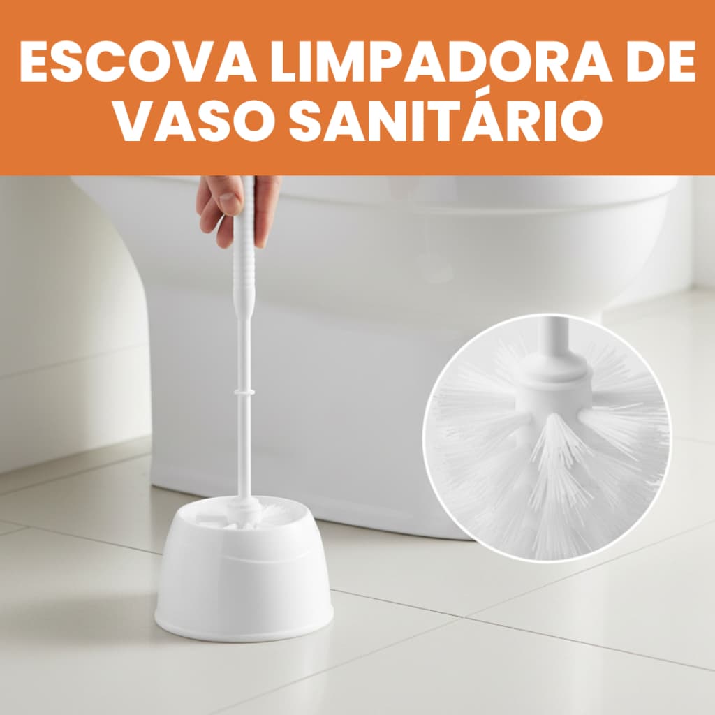 Limpador Escova Vaso Sanitário Com Base Branco Anti Odor Banheiro Não Risca Toalete Limpa
