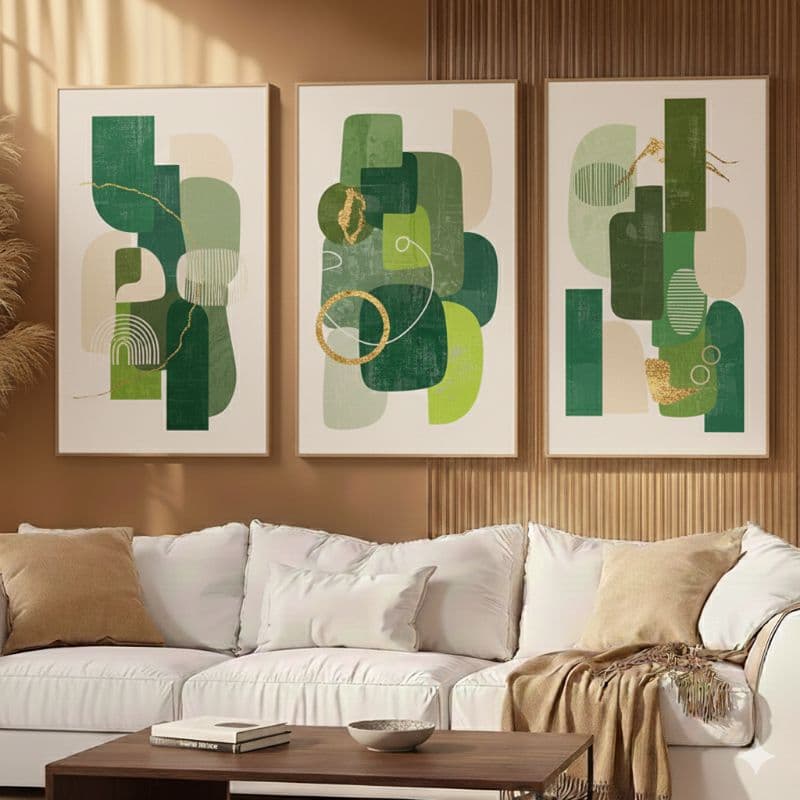 Kit 3 Quadros Decorativos 60x40 Borda Infinita MDF 3mm H.e.p Decore + Fita Dupla Face