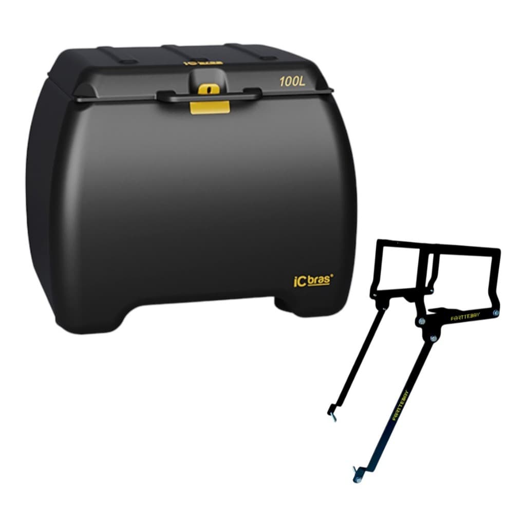 Baú Caixa Motoboy 100 Litros  + Suporte Reforçado Dafra Tvs Sport 110 110i 2023 Até 2026