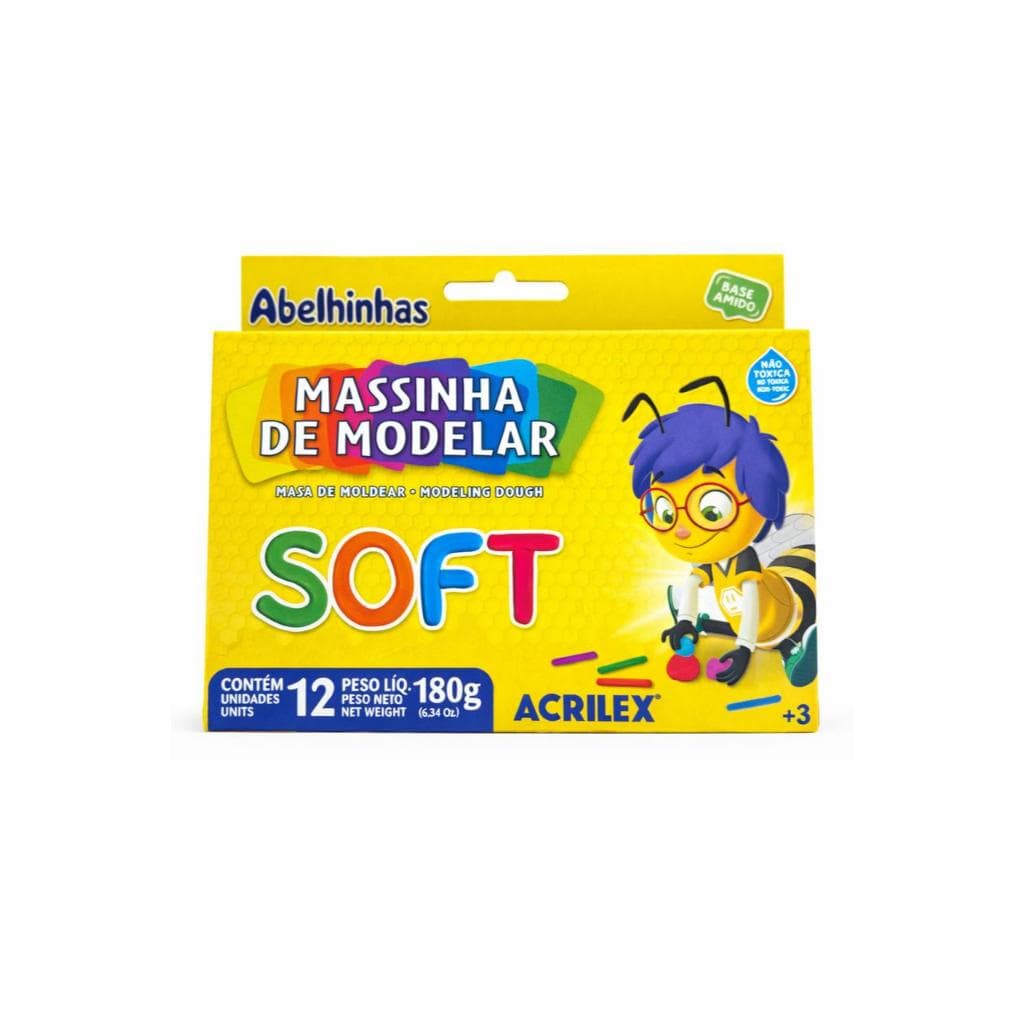 Massinha de Modelar Soft Abelhinhas 12 cores – Acrilex