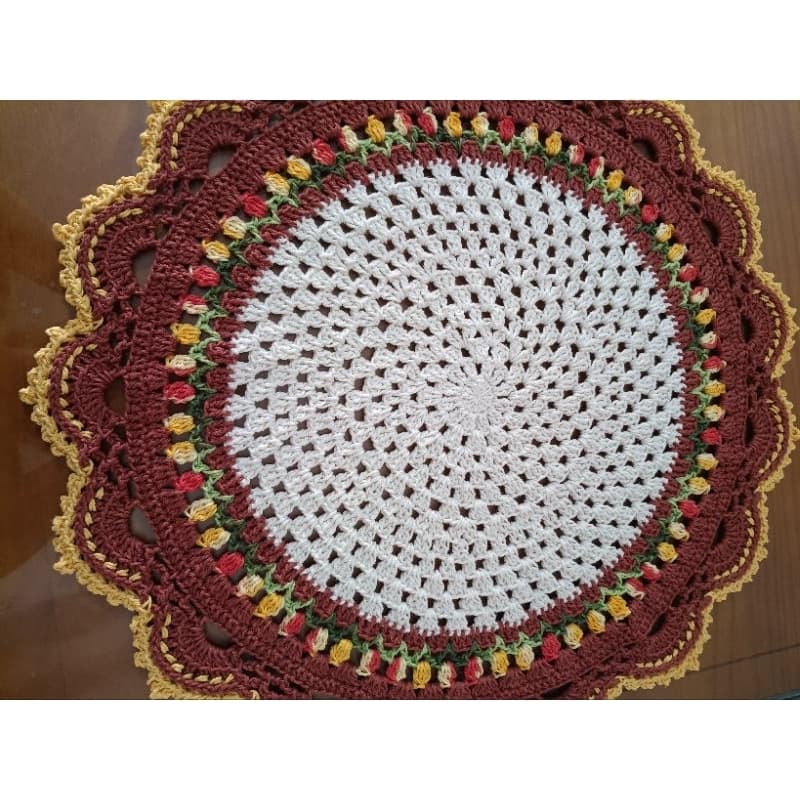 Centro de Mesa Redondo Crochê Tulipas / Centro de Mesa Redondo / Centro de Mesa em Crochê / Crochê / Crochet