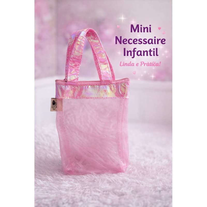 Mini necessaire infantil rosa Blosson Ville