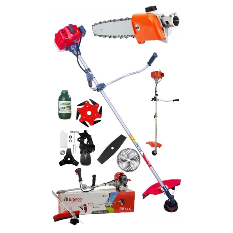 Roçadeira Motopoda Branco Profissional 52cc A Gasolina + 2hp