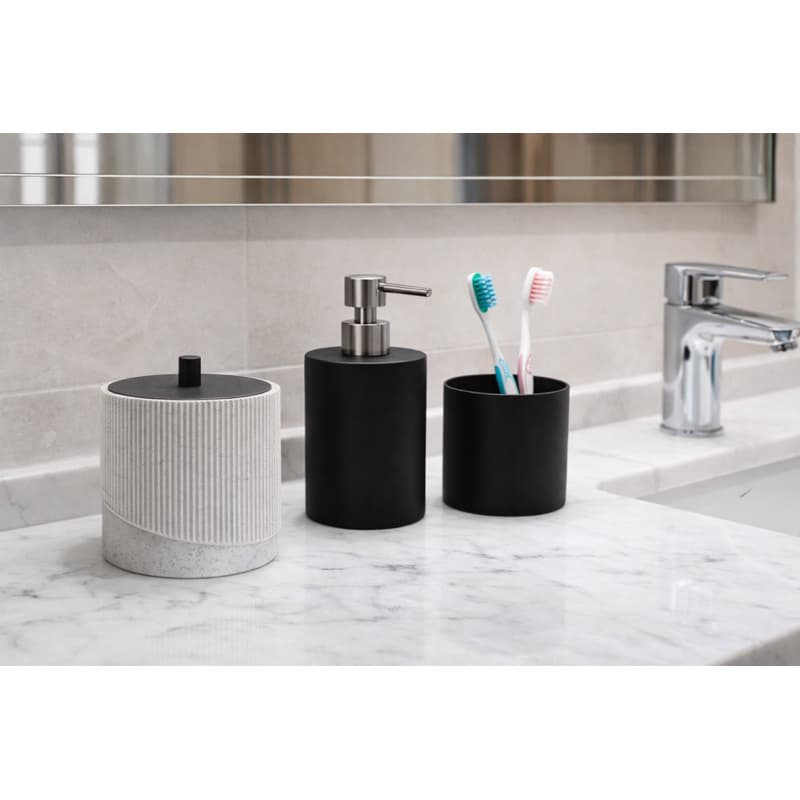 Porta Cotonete Minimalista com Tampa | Organizador de Banheiro Prático e Elegante | Divisórias Internas