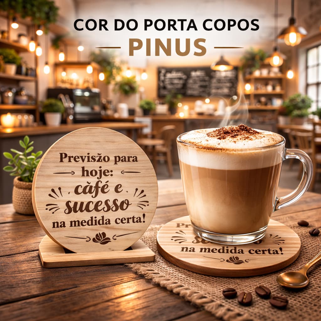 Kit Porta Copo  Personalizado Mdf 8cmx8cm