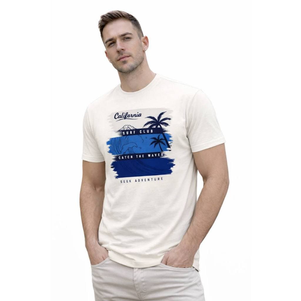 Camiseta Masculina Estampada California Surf Club 100% Algodão Gold Premium do P ao G4 Conforto Macia Casual