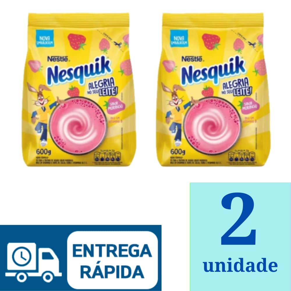 Nesquik Morango Nestlé Pacote 600g Kit 2