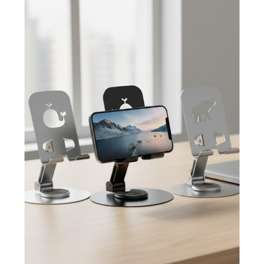 Suporte para Celular Dobrável Ajustável 360° Base de Mesa Estável Universal Tomate MTG-130