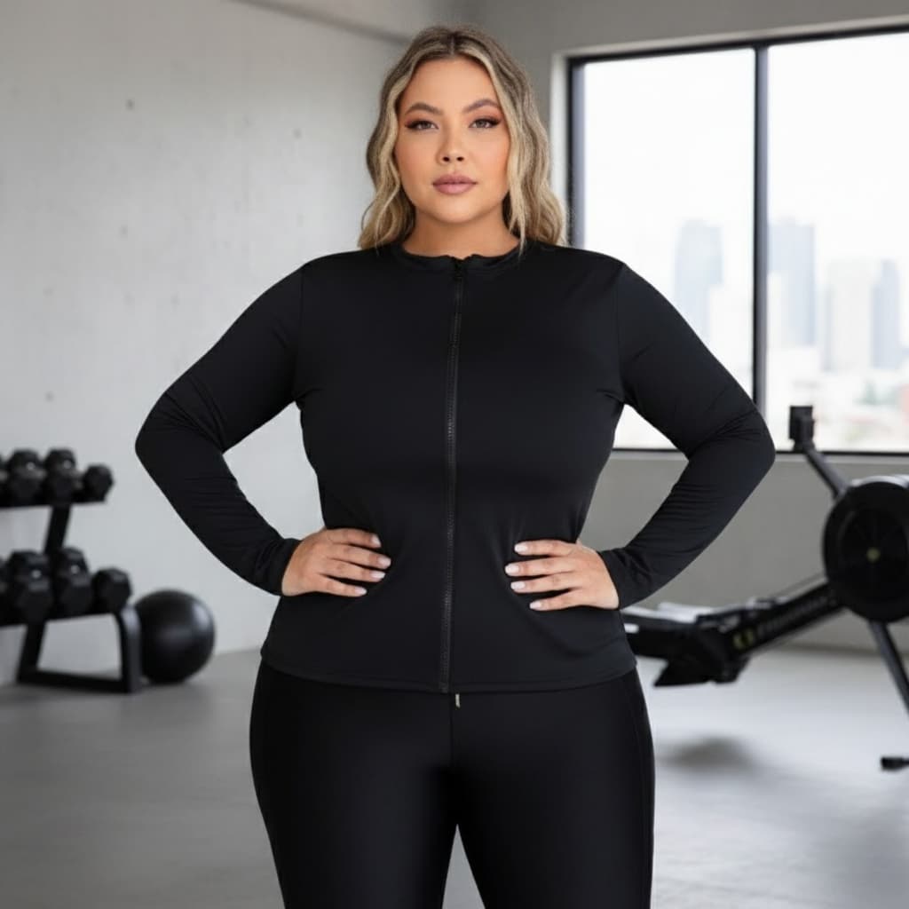 Blusa Térmica Proteção Solar Casaquinho Feminino UV com Zíper Plus Size Treino Academia Treino
