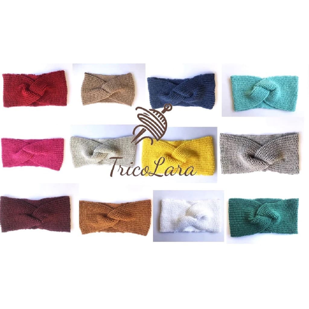 Faixa de Cabelo Turbante Adulto em Tricô Manual, headband twister